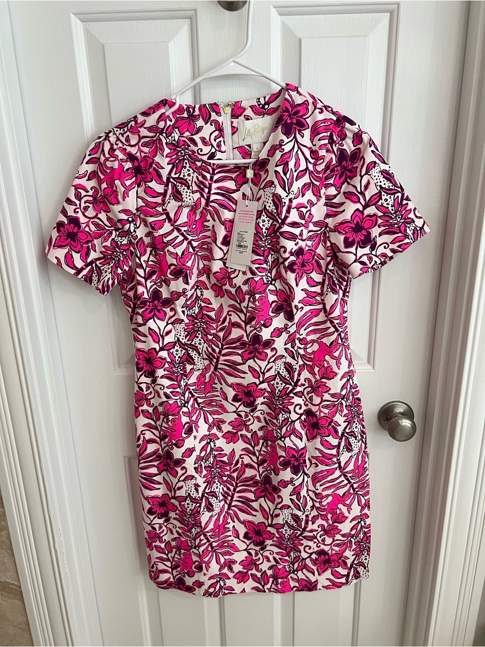 Lilly Pulitzer Pink & White Floral Mila Short-Sleeve Mini Dress